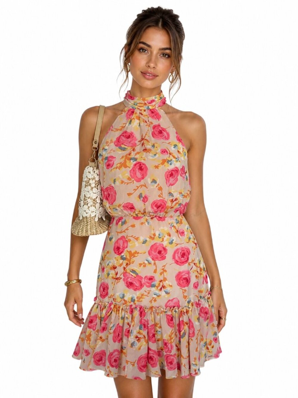 Vintage Betsey Johnson Halter Neck Pink Summer Dress - Size 2